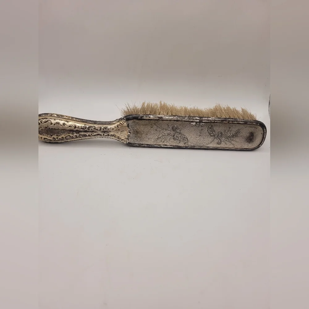Vintage Silver Hairbrush with Ornate Design
